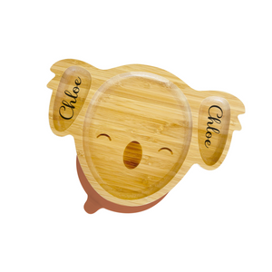 Personalised Bamboo Little Koala Suction Plate - The Little Bunny Australia