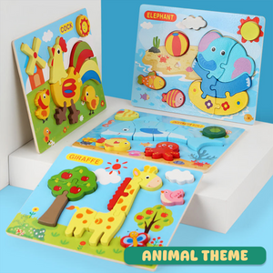 Montessori toys Australia β animal puzzle set for toddlers with bright wooden pieces that boost observation and learning skills