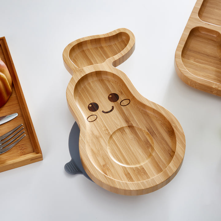 Bamboo Cute Avocado Suction Plate - The Little Bunny Australia