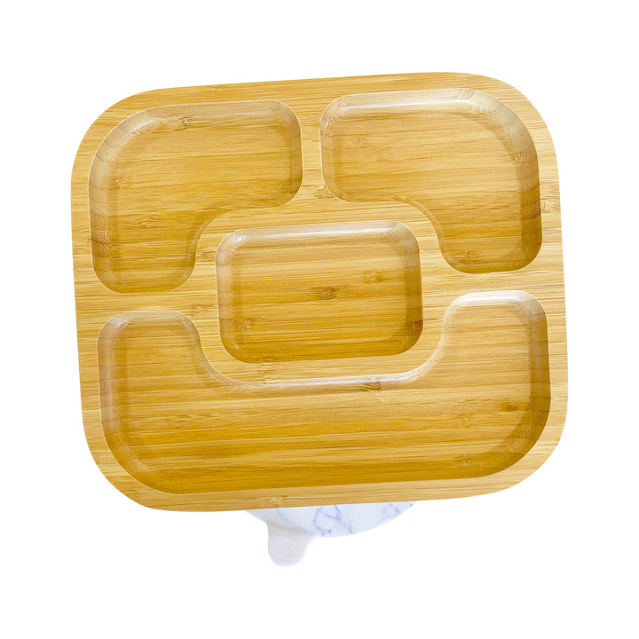 Bamboo Rectangle Divided Plate - The Little Bunny Australia