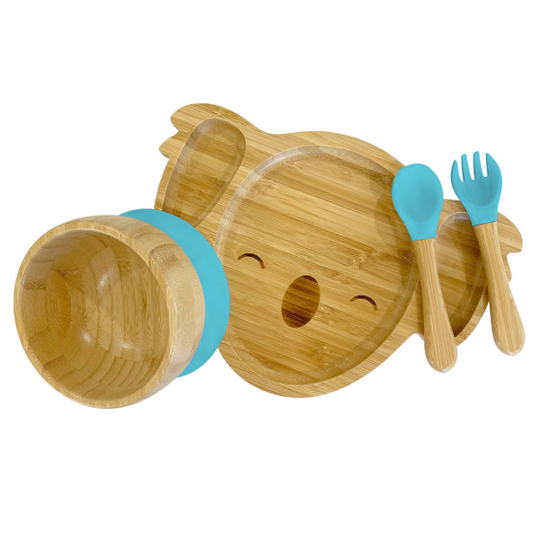 Bambo Koala Plate, Bowl and Cutlery Bundle Gift Set - The Little Bunny Australia