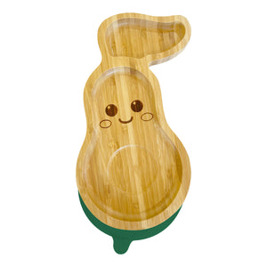 Bamboo Cute Avocado Suction Plate - The Little Bunny Australia
