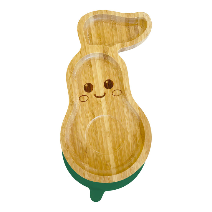 Bamboo Cute Avocado Suction Plate - The Little Bunny Australia