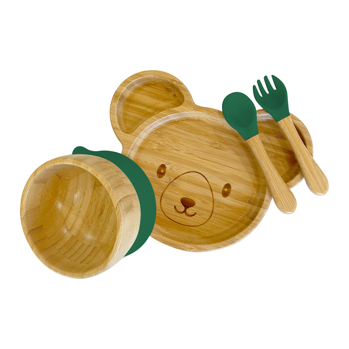 Bambo Bear Plate, Bowl and Cutlery Bundle Gift Set - The Little Bunny Australia