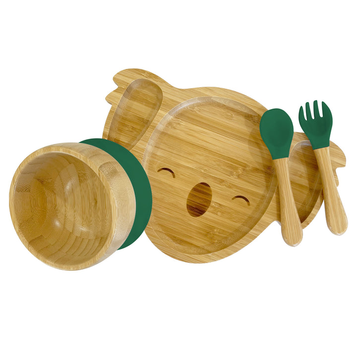 Bambo Koala Plate, Bowl and Cutlery Bundle Gift Set - The Little Bunny Australia