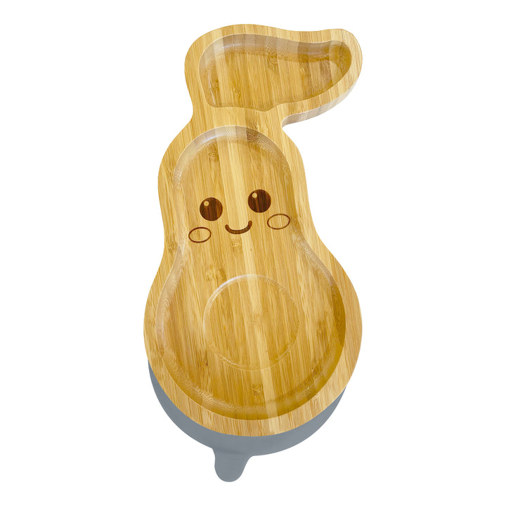 Bamboo Cute Avocado Suction Plate - The Little Bunny Australia