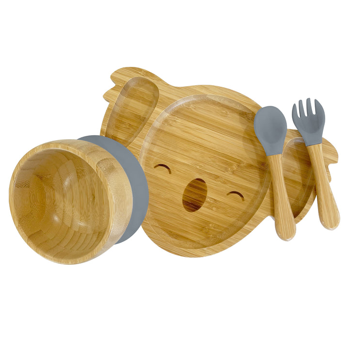 Bambo Koala Plate, Bowl and Cutlery Bundle Gift Set - The Little Bunny Australia