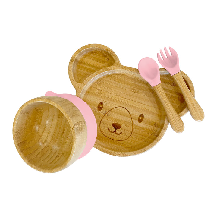 Bambo Bear Plate, Bowl and Cutlery Bundle Gift Set - The Little Bunny Australia