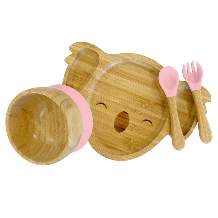 Bambo Koala Plate, Bowl and Cutlery Bundle Gift Set - The Little Bunny Australia