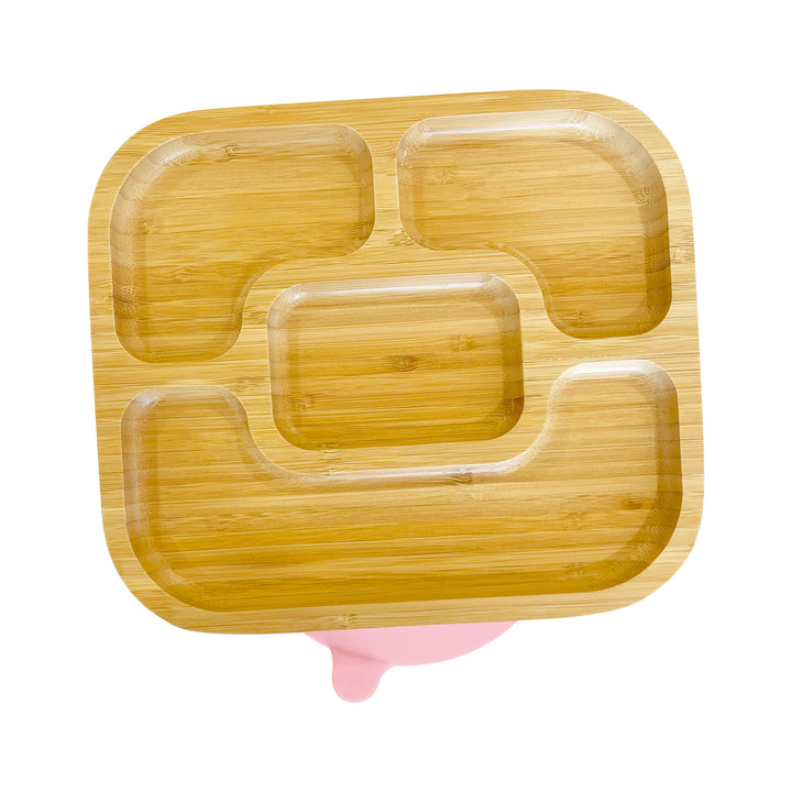 Bamboo Rectangle Divided Plate - The Little Bunny Australia