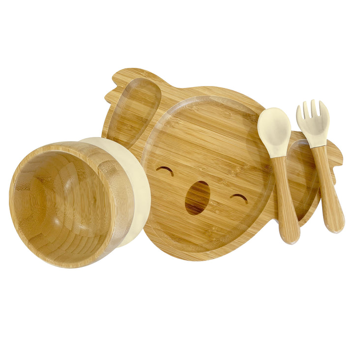 Bambo Koala Plate, Bowl and Cutlery Bundle Gift Set - The Little Bunny Australia