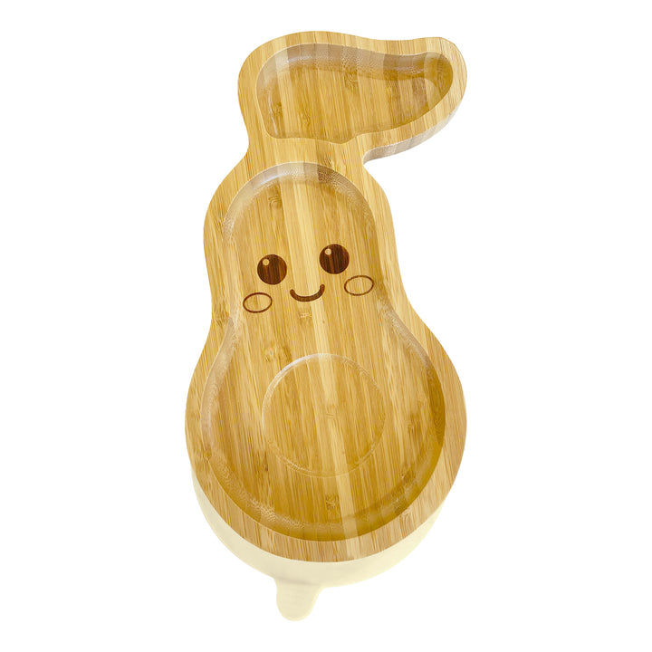 Bamboo Cute Avocado Suction Plate - The Little Bunny Australia