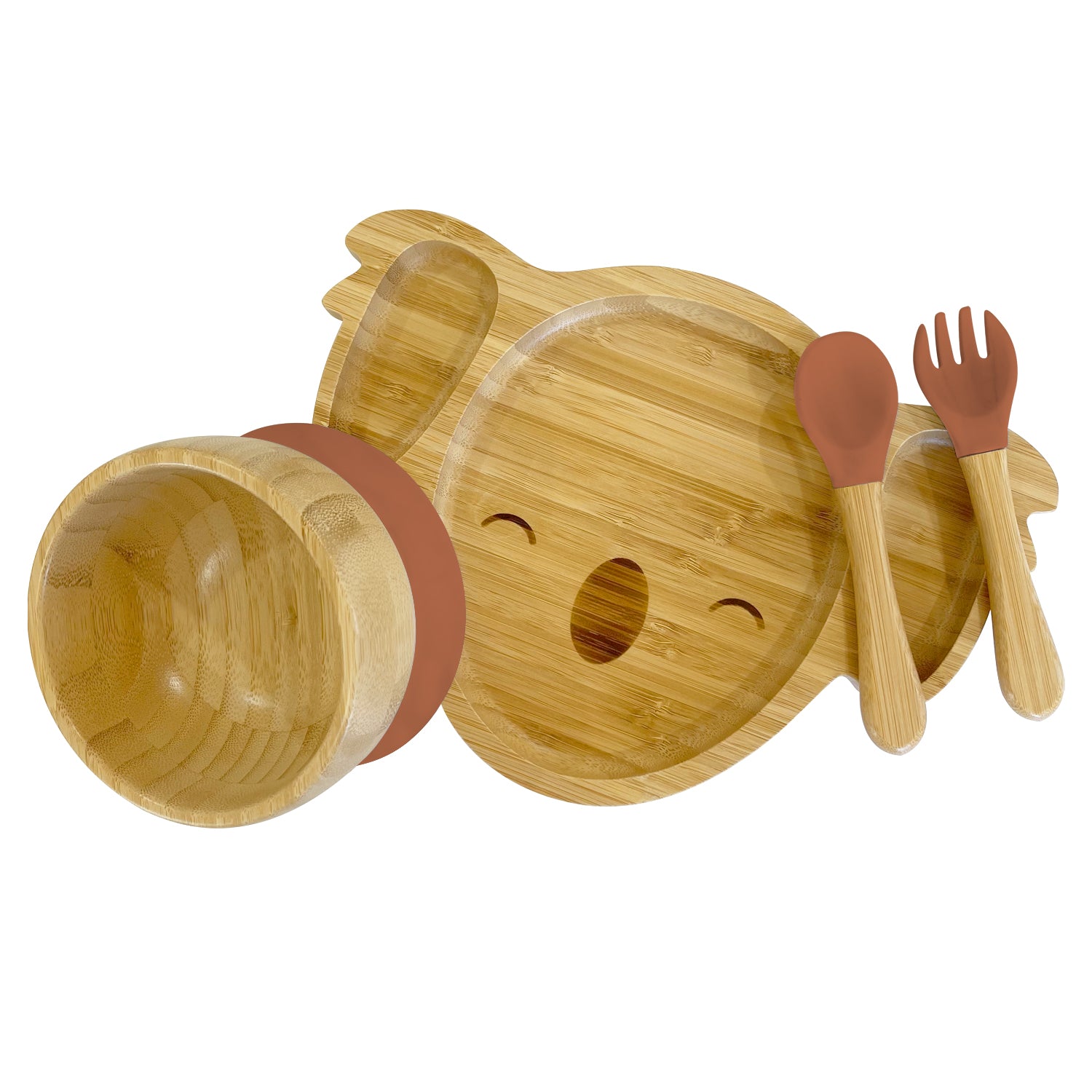 Bambo Koala Plate, Bowl and Cutlery Bundle Gift Set - The Little Bunny Australia