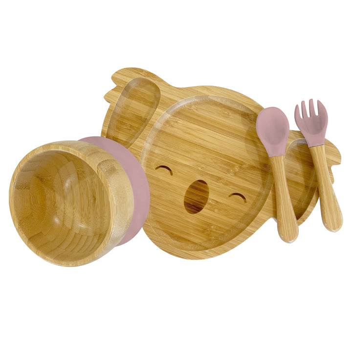 Bambo Koala Plate, Bowl and Cutlery Bundle Gift Set - The Little Bunny Australia