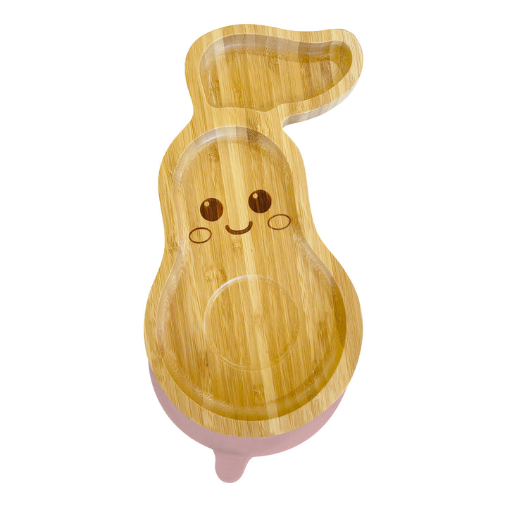 Bamboo Cute Avocado Suction Plate - The Little Bunny Australia