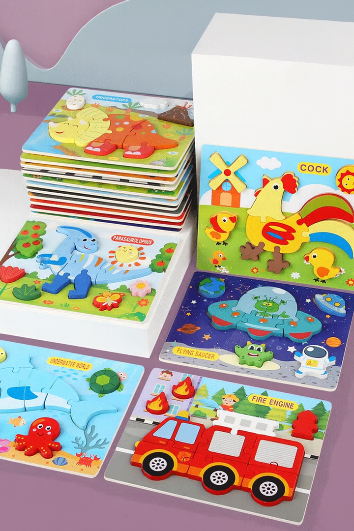 Montessori 3D Wooden Puzzle Board Sets - The Little Bunny Australia