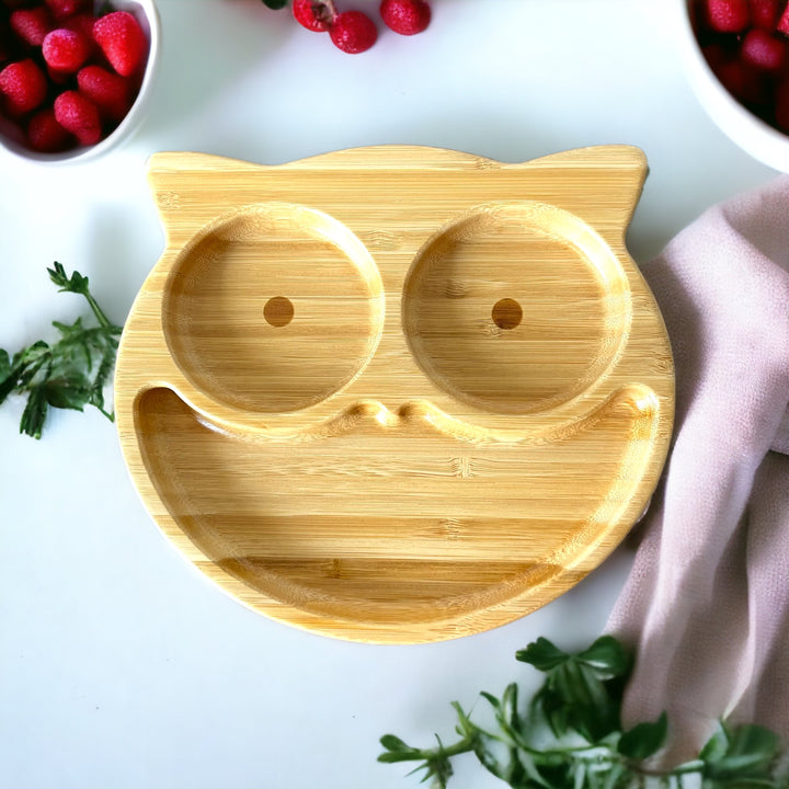 Bamboo Baby Owl Suction Plate - The Little Bunny Australia