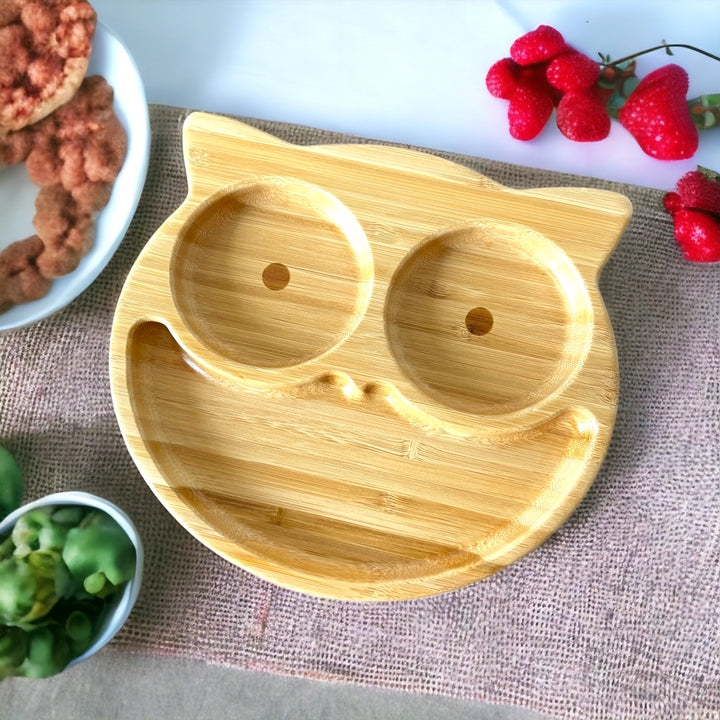 Bamboo Baby Owl Suction Plate - The Little Bunny Australia