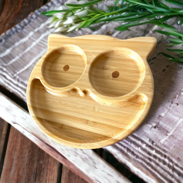 Bamboo Baby Owl Suction Plate - The Little Bunny Australia