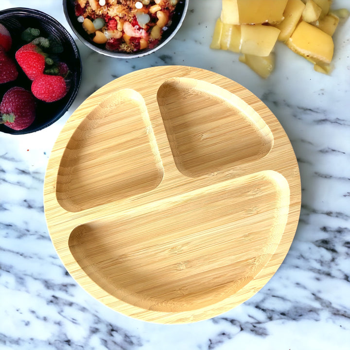 Bamboo Round Suction Plate - The Little Bunny Australia