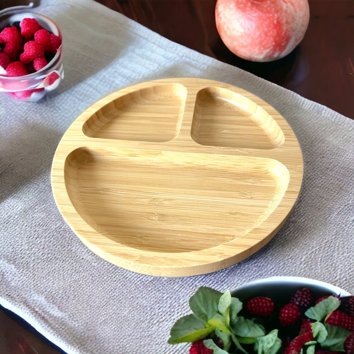 Bamboo Round Suction Plate - The Little Bunny Australia