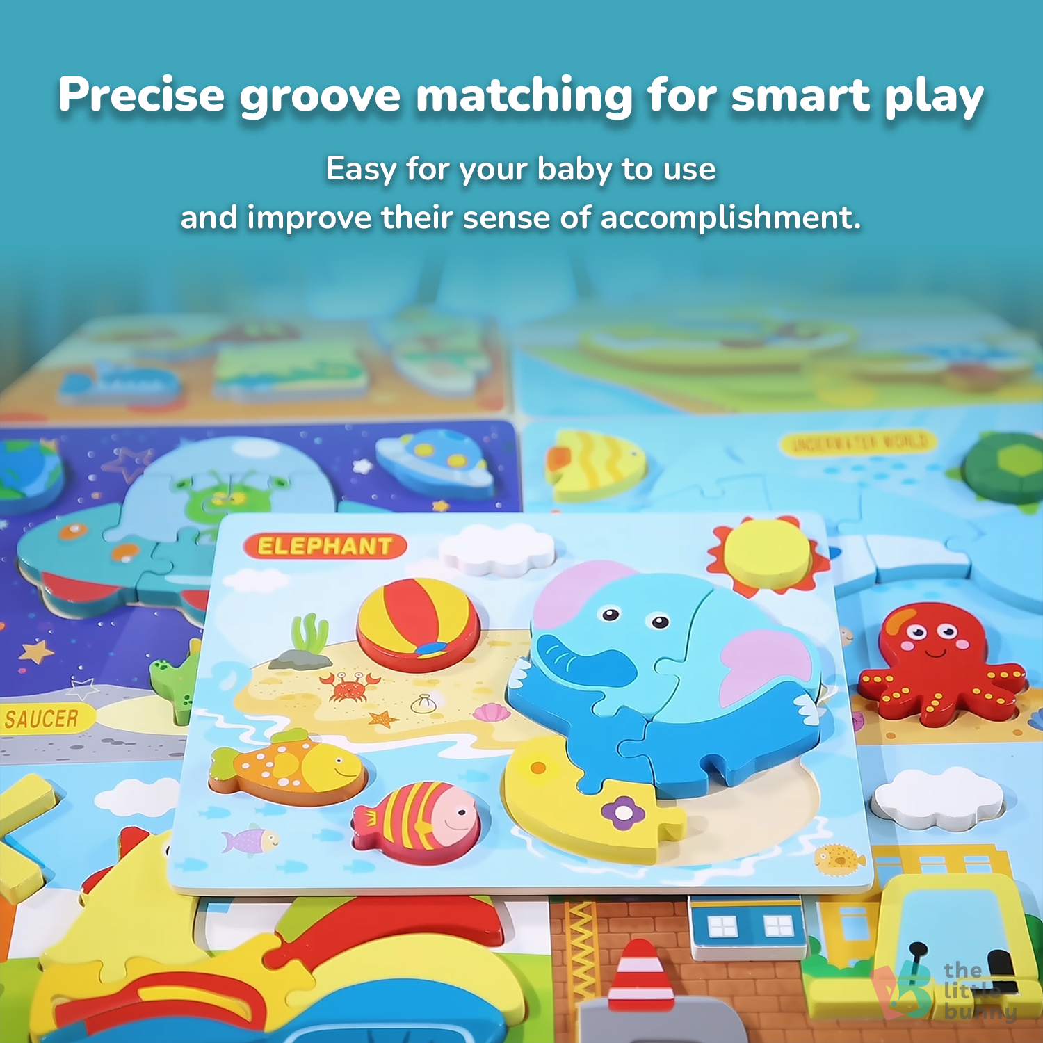 Wooden Montessori puzzles for kids with animals and sea creatures – designed to boost confidence, focus, and problem-solving skills